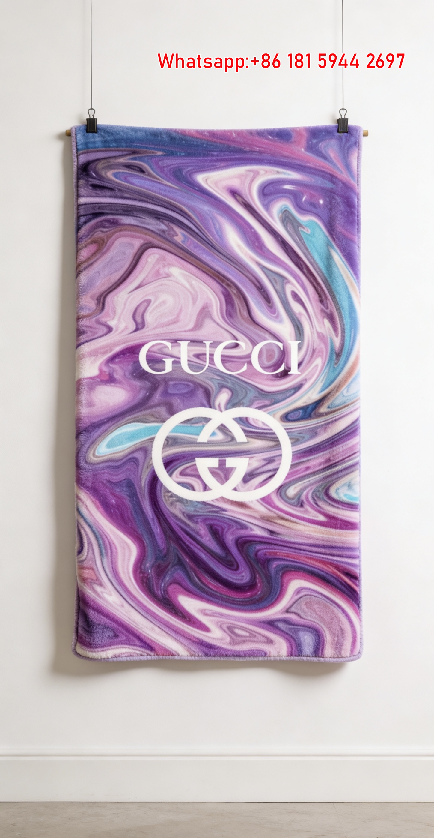 Gucci Liquid Marble Throw Blankets Gucci Psychedelic Monogram Tapestry IMG_2859